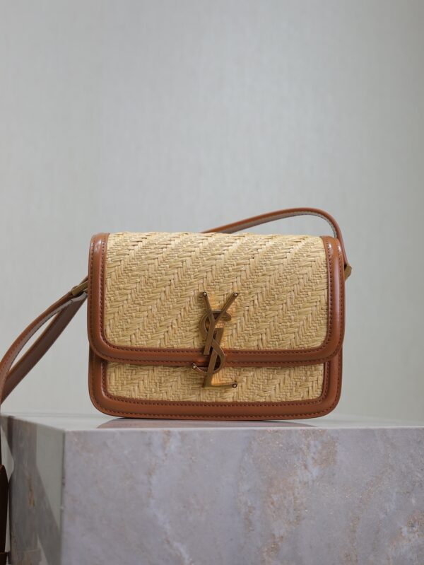 Solferino Box 19cm Bag – Mustard Yellow Leather & Woven Detail
