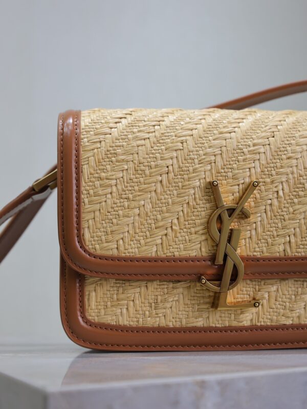 Solferino Box 19cm Bag – Mustard Yellow Leather & Woven Detail