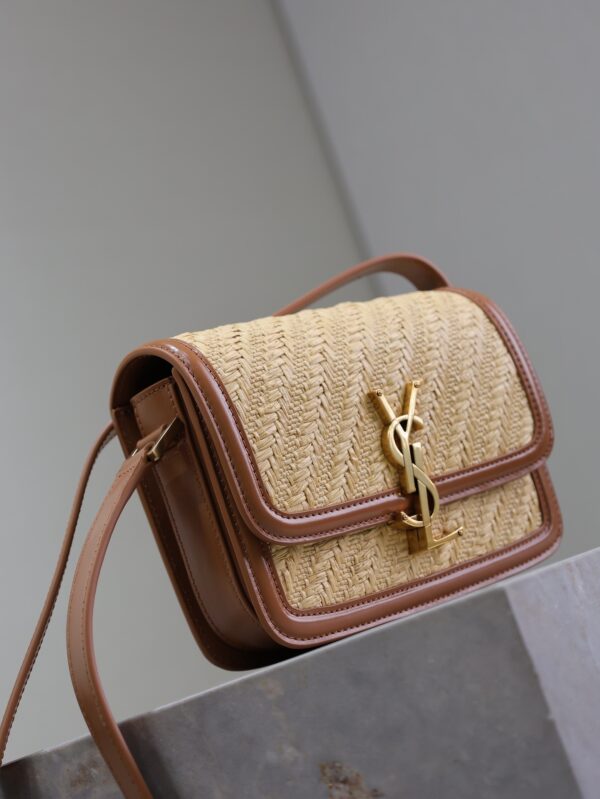 Solferino Box 19cm Bag – Mustard Yellow Leather & Woven Detail