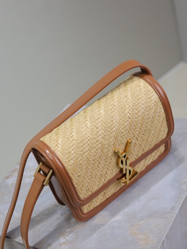 Solferino Box 19cm Bag – Mustard Yellow Leather & Woven Detail