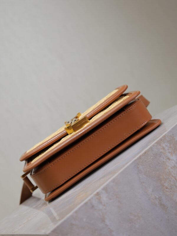 Solferino Box 19cm Bag – Mustard Yellow Leather & Woven Detail