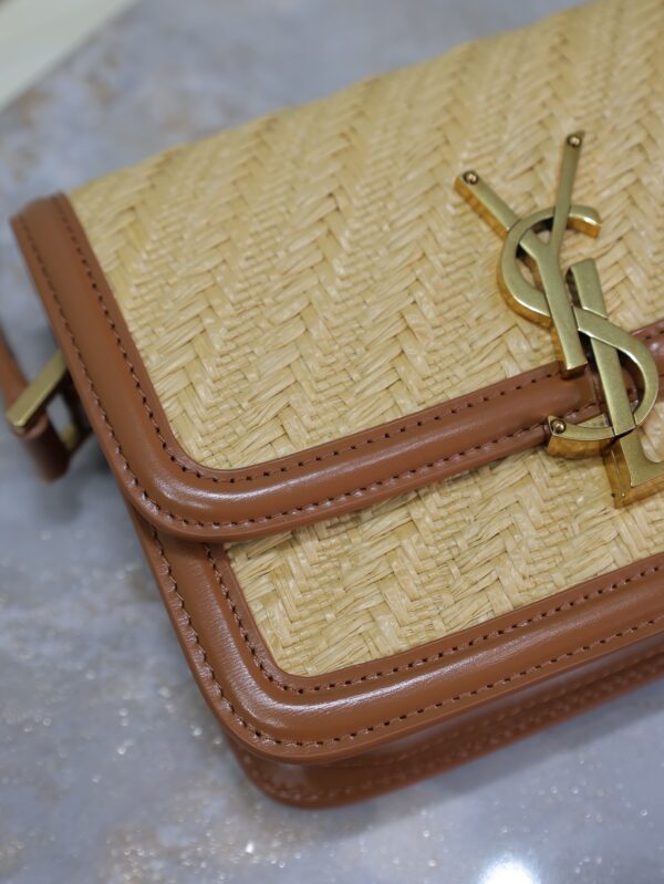 Solferino Box 19cm Bag – Mustard Yellow Leather & Woven Detail