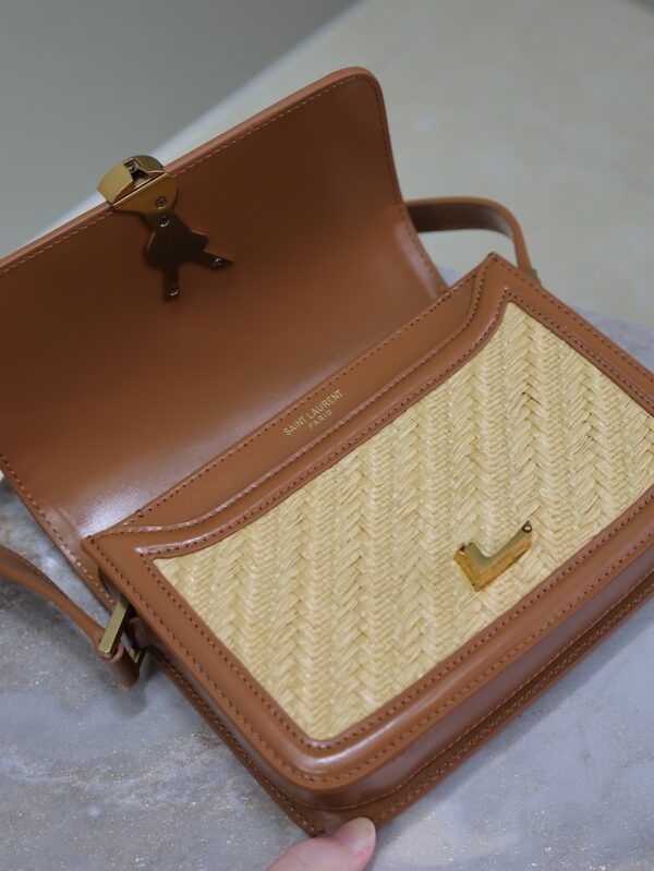 Solferino Box 19cm Bag – Mustard Yellow Leather & Woven Detail