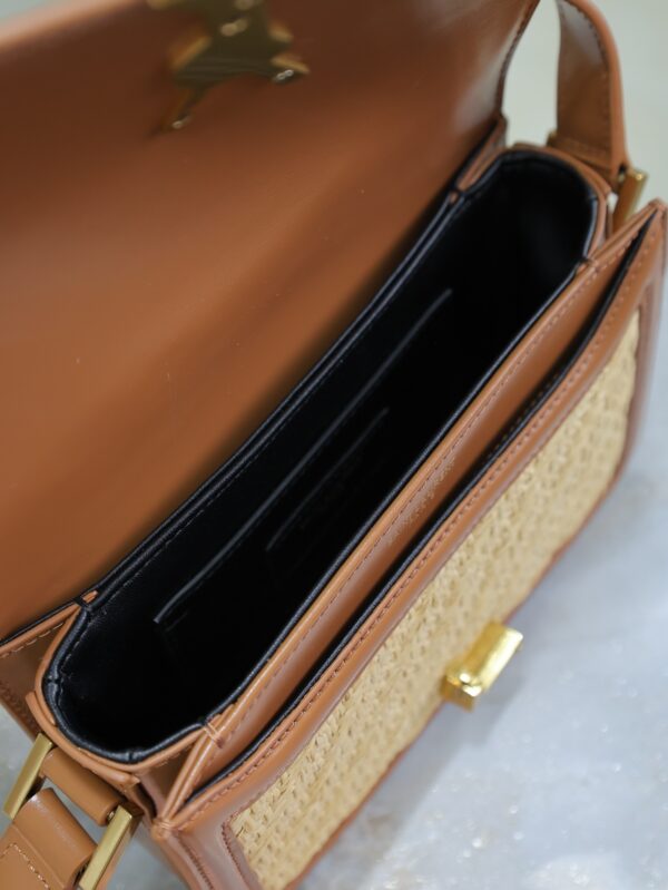 Solferino Box 19cm Bag – Mustard Yellow Leather & Woven Detail