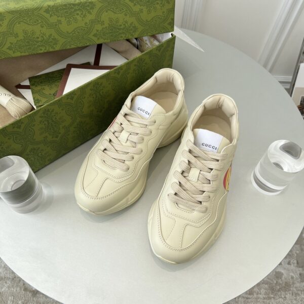 sy_no_107B814EF7F7BF404C74984D5D53EAEC_2 Gucci Rhyton Interlocking G Heart Leather Sneaker in Off-White