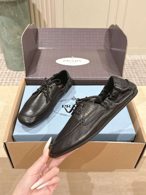 sy_no_108C245A270D87D63639011D8FEB9577_2 Black Nappa Leather Lace-Up Loafers