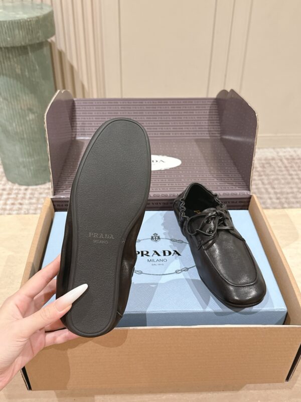 sy_no_108C245A270D87D63639011D8FEB9577_7 Black Nappa Leather Lace-Up Loafers