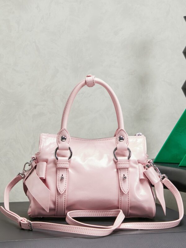 sy_no_112491CD56A01B8A09A8DC19069DA155_1 New Miu Miu Oiled-Wax Leather Bow Biker-Style Bag – Vintage, Large-Capacity Bag (Underarm/Shoulder/Crossbody/Handheld)
