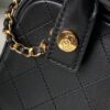 Black Lambskin Vintage Handle Bowling Bag