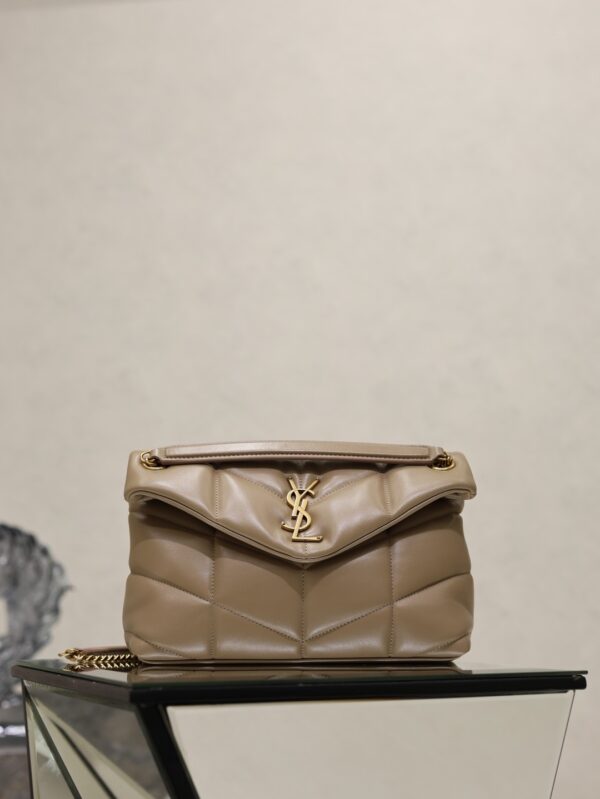 sy_no_1190F35BF742B008686204DEB818676F_0 YSL Loulou 29cm Quilted Chain Bag – Khaki Lambskin