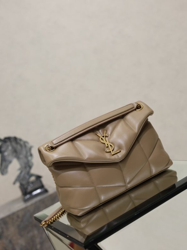 sy_no_1190F35BF742B008686204DEB818676F_1 YSL Loulou 29cm Quilted Chain Bag – Khaki Lambskin