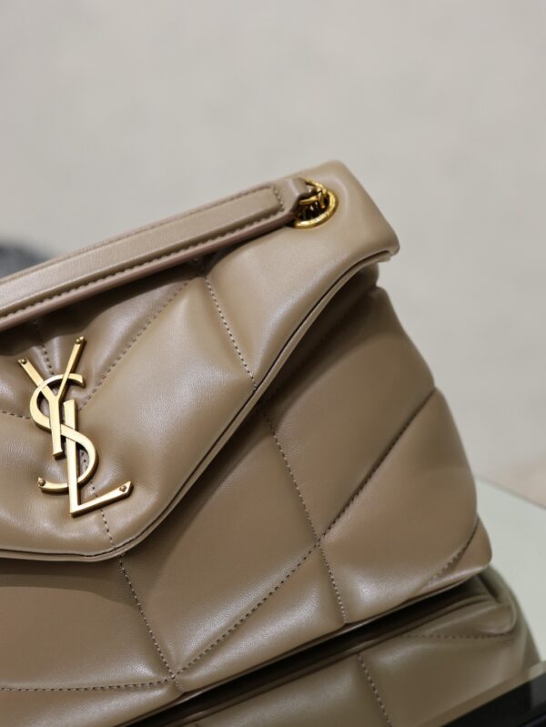 sy_no_1190F35BF742B008686204DEB818676F_2 YSL Loulou 29cm Quilted Chain Bag – Khaki Lambskin