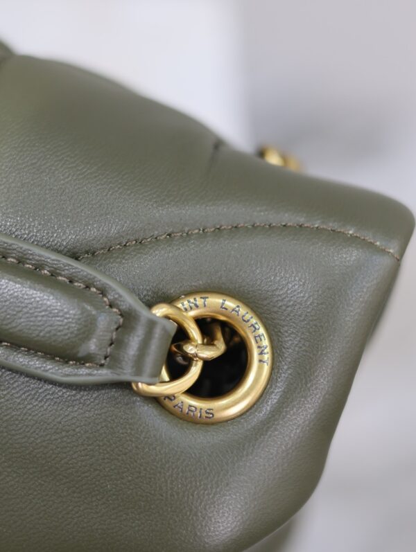 sy_no_11ACF604F4446AA124BE861D1C01C991_5 YSL Loulou Puffer 29cm Quilted Chain Bag – Olive Green