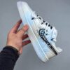 sy_no_11C1730BDD75A78A640459AA401F1E76_1 Nike Air Force 1 Low Custom – Light Blue Graffiti & Double-Lace Sneakers