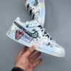 sy_no_11C1730BDD75A78A640459AA401F1E76_3 Nike Air Force 1 Low Custom – Light Blue Graffiti & Double-Lace Sneakers
