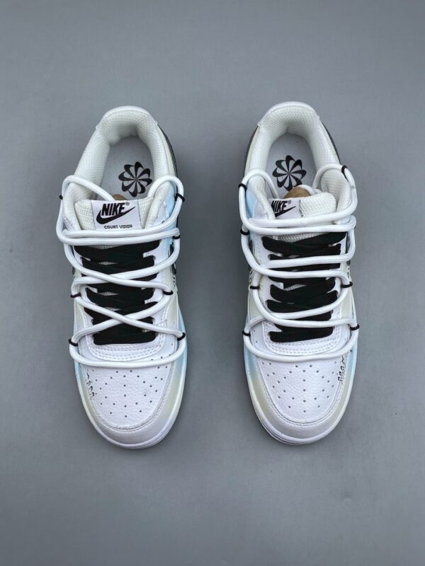 sy_no_11C1730BDD75A78A640459AA401F1E76_4 Nike Air Force 1 Low Custom – Light Blue Graffiti & Double-Lace Sneakers