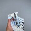 sy_no_11C1730BDD75A78A640459AA401F1E76_5 Nike Air Force 1 Low Custom – Light Blue Graffiti & Double-Lace Sneakers