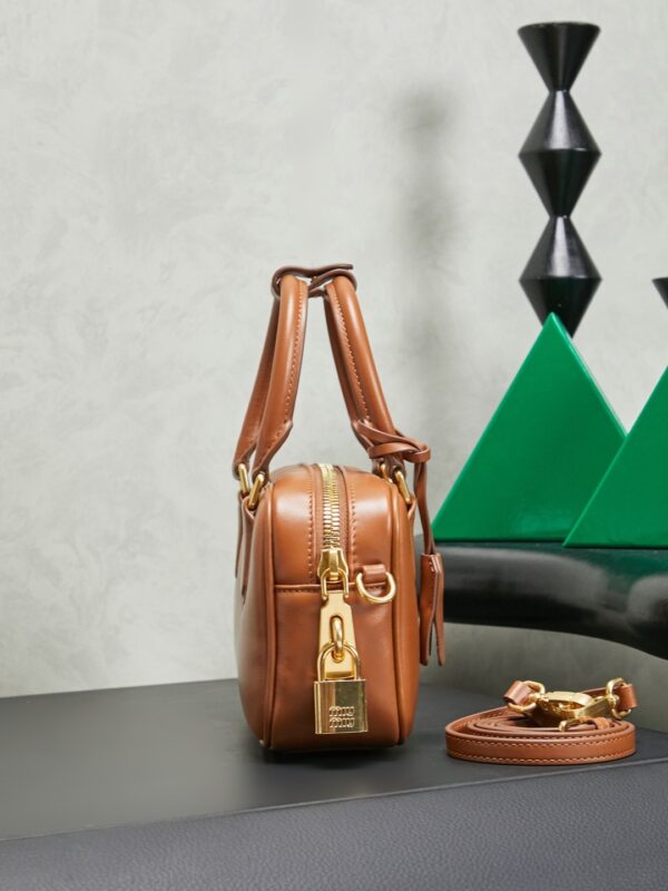 Miu Miu "Too Pretty" Bowling Bag – Small Leather Handbag / Crossbody Bag