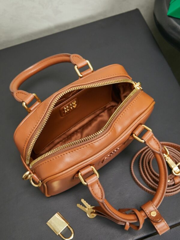Miu Miu "Too Pretty" Bowling Bag – Small Leather Handbag / Crossbody Bag