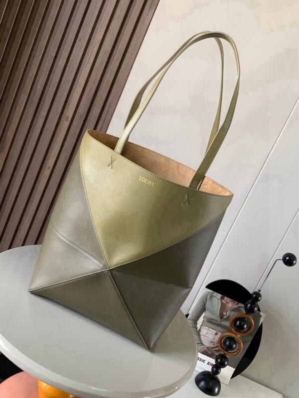 Glossy Calfskin Puzzle Fold Bag