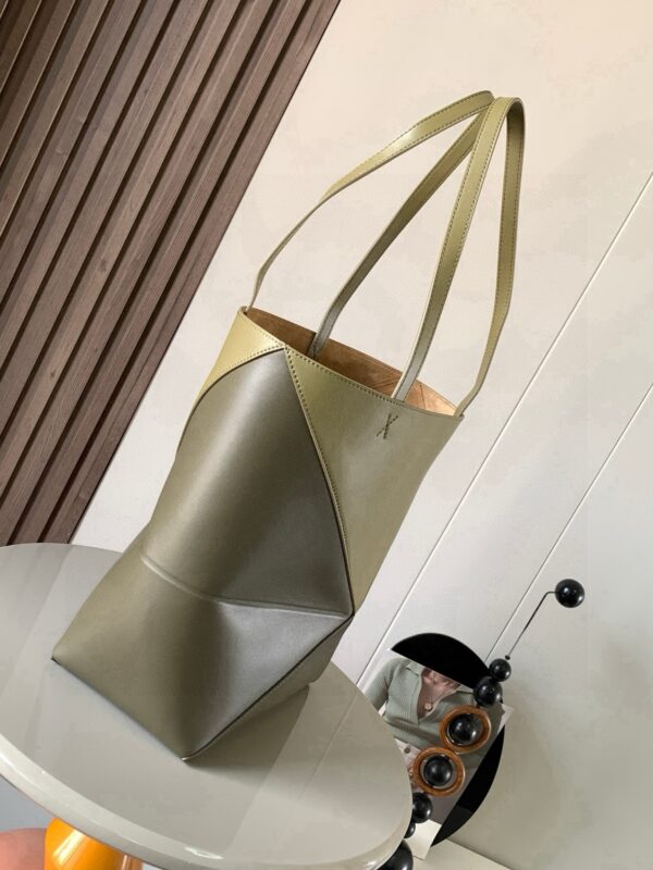 Glossy Calfskin Puzzle Fold Bag