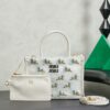 New Miu Miu Fashionable Floral-Embroidered Mesh Tote Bag