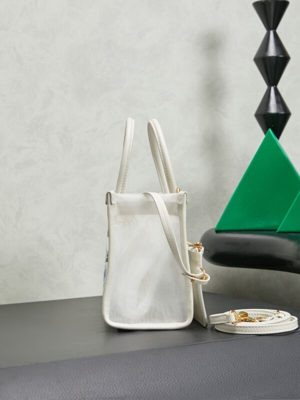 New Miu Miu Fashionable Floral-Embroidered Mesh Tote Bag