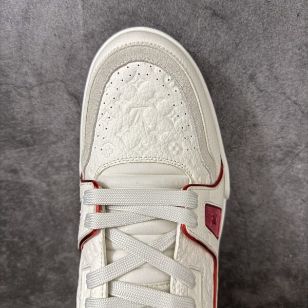Louis Vuitton LV Trainer White & Metallic Red Retro Sneakers