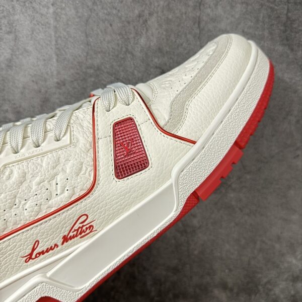 Louis Vuitton LV Trainer White & Metallic Red Retro Sneakers
