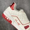 Louis Vuitton LV Trainer White & Metallic Red Retro Sneakers