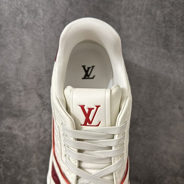 Louis Vuitton LV Trainer White & Metallic Red Retro Sneakers