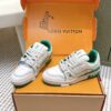 sy_no_144DAC592F3E0D9DEE062AD7BF4FFAF4_1 Louis Vuitton LV Trainer White, Emerald Green & Light Grey Retro Sneakers