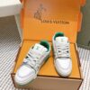 sy_no_144DAC592F3E0D9DEE062AD7BF4FFAF4_2 Louis Vuitton LV Trainer White, Emerald Green & Light Grey Retro Sneakers