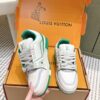 sy_no_144DAC592F3E0D9DEE062AD7BF4FFAF4_3 Louis Vuitton LV Trainer White, Emerald Green & Light Grey Retro Sneakers