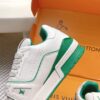 sy_no_144DAC592F3E0D9DEE062AD7BF4FFAF4_6 Louis Vuitton LV Trainer White, Emerald Green & Light Grey Retro Sneakers