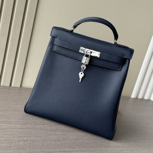 sy_no_145A100634276BC1D62483BD98EC7B4C_0 Hermès Kelly Ado 28 Backpack – Blue Togo Leather
