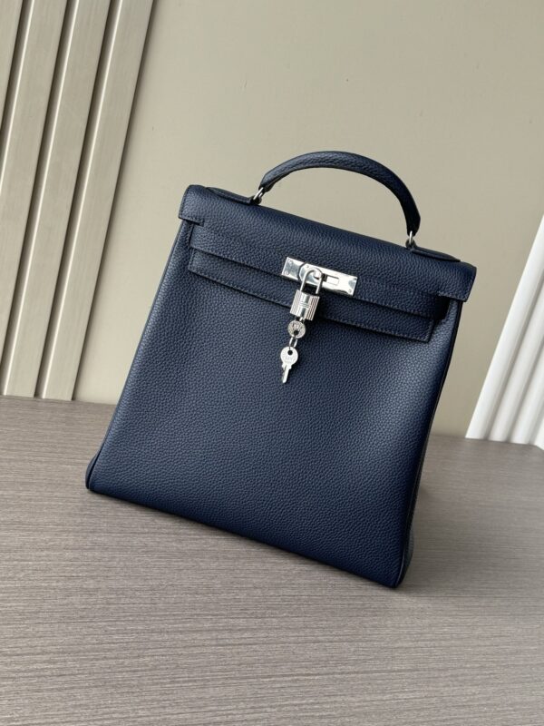 sy_no_145A100634276BC1D62483BD98EC7B4C_0 Hermès Kelly Ado 28 Backpack – Blue Togo Leather