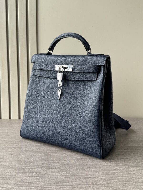 sy_no_145A100634276BC1D62483BD98EC7B4C_2 Hermès Kelly Ado 28 Backpack – Blue Togo Leather