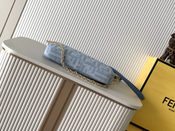 Fendi Baguette Mini Pouch – Light Blue Fabric