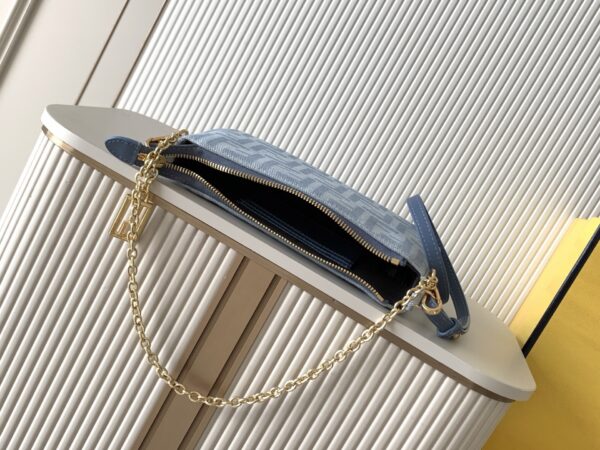 Fendi Baguette Mini Pouch – Light Blue Fabric