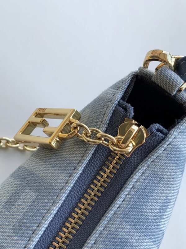 Fendi Baguette Mini Pouch – Light Blue Fabric