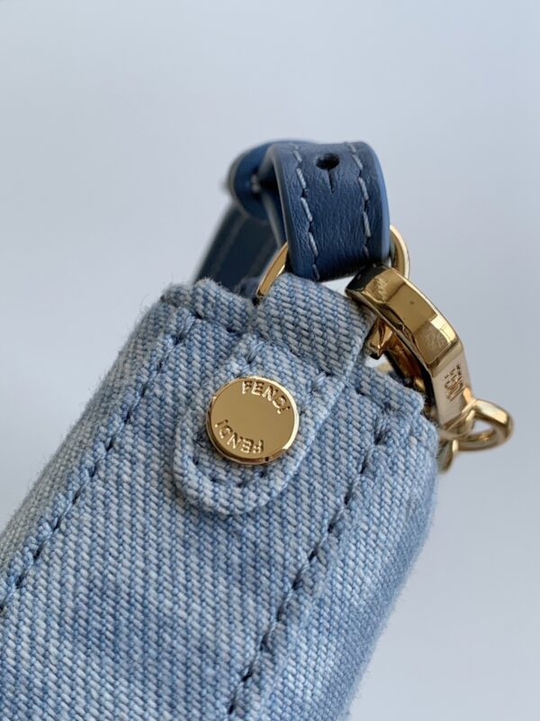 Fendi Baguette Mini Pouch – Light Blue Fabric