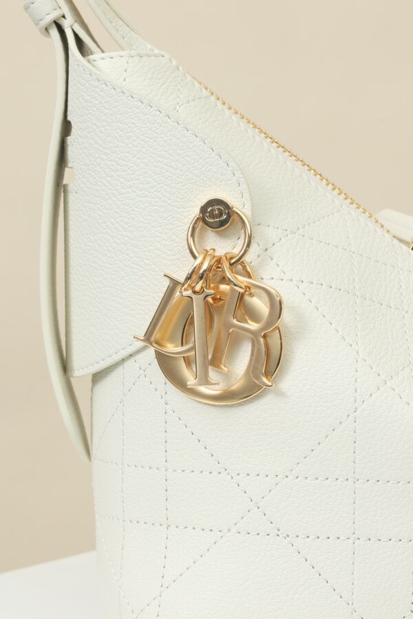 White Cannage Leather Shoulder Bag