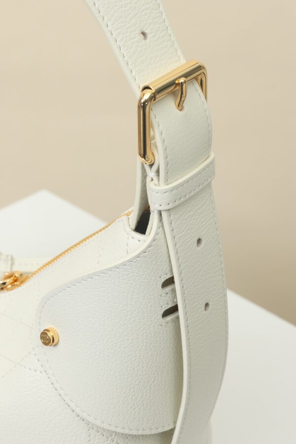White Cannage Leather Shoulder Bag