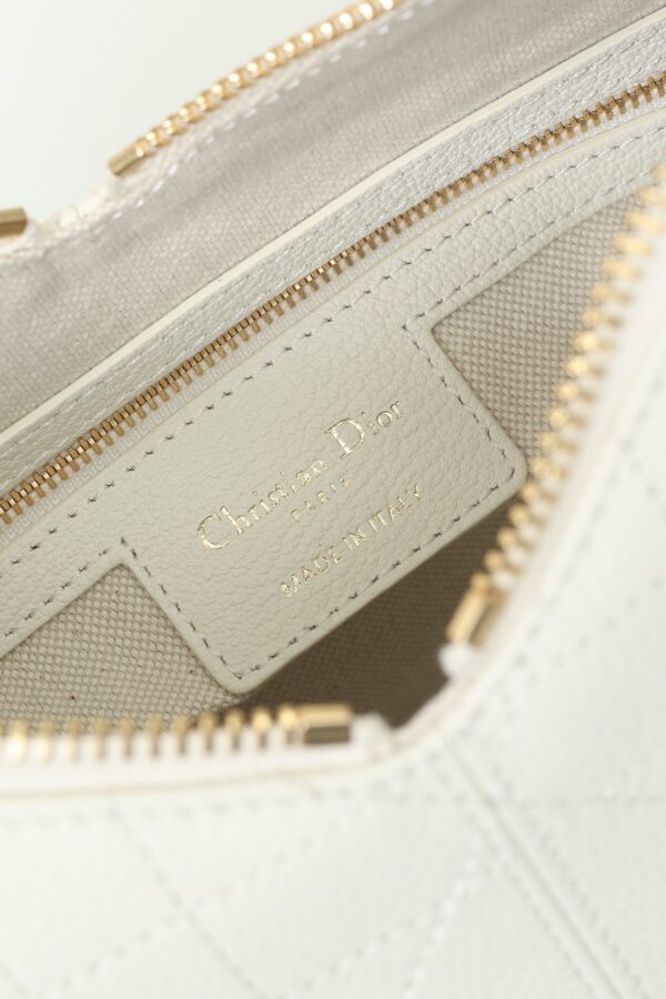 White Cannage Leather Shoulder Bag