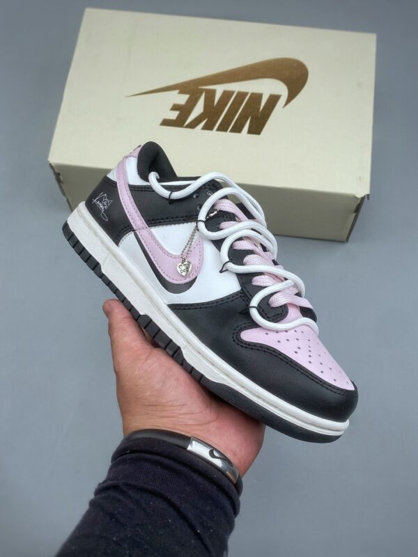 Nike Dunk Low Custom “Pink Toe / Dog Love” Double Lace Sneakers