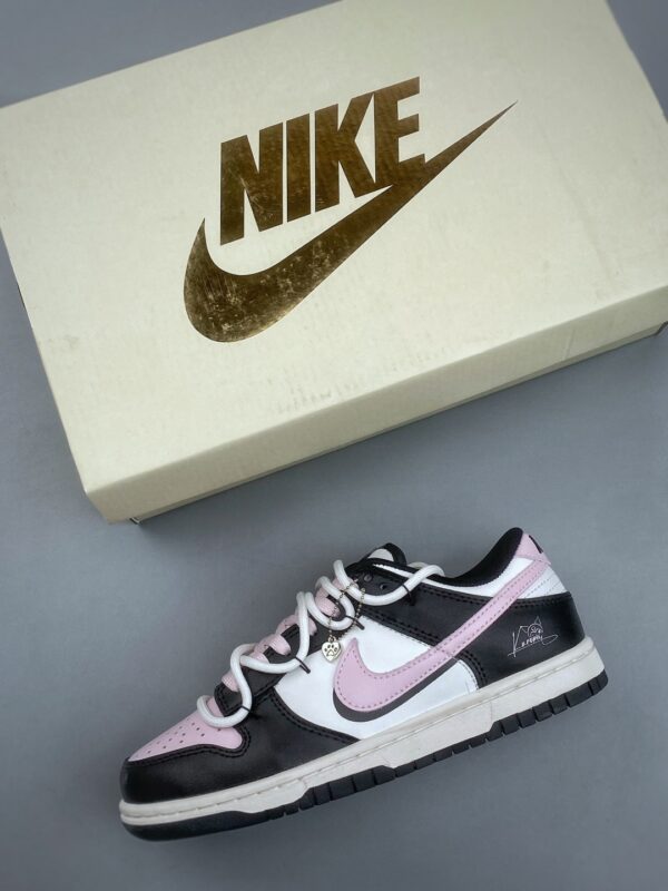Nike Dunk Low Custom “Pink Toe / Dog Love” Double Lace Sneakers