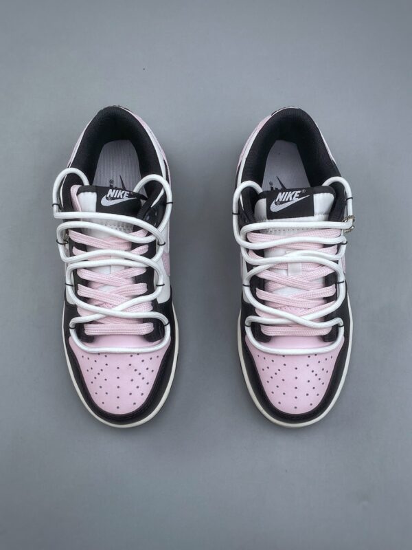 Nike Dunk Low Custom “Pink Toe / Dog Love” Double Lace Sneakers