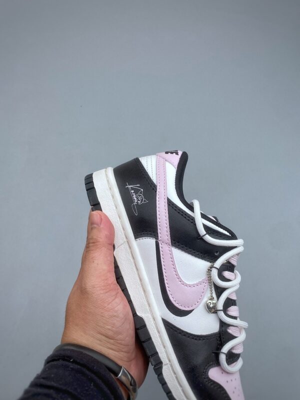 Nike Dunk Low Custom “Pink Toe / Dog Love” Double Lace Sneakers