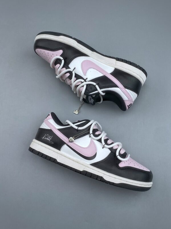 Nike Dunk Low Custom “Pink Toe / Dog Love” Double Lace Sneakers